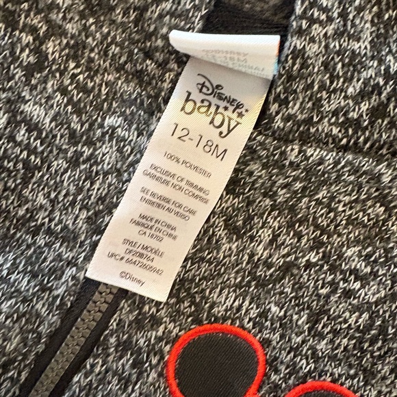 Disney Gray and Red Mickey Mouse Kids Footie - Picture 2 of 4